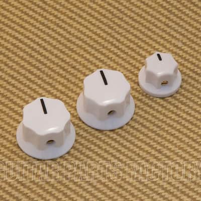 PK-0174-025 White Knobs for Fender Jazz Bass® USA 1/4" Solid Shaft Pots