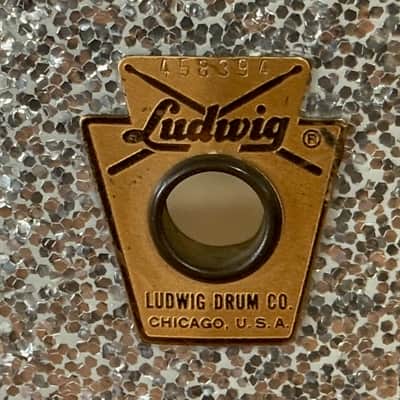 Vintage 1968 Ludwig 13" Tom Silver Sparkle white Interior for drum set kit 60s image 6