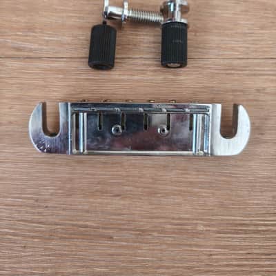 Paul Reed Smith PRS Adjustable Stoptail Tailpiece Bridge with Metric Studs - Chrome image 4