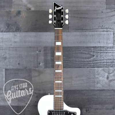 Pre-Owned Supro 1224DBHT Limited Edition David Bowie 1961 Dual Tone Hardtail - White with Hardshell Case image 4