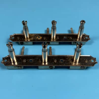 1950s Kluson No Line 3+3 Strip Tuners Vintage Slotted Nickel Tuning Machine Heads For Rebutton W/ Screws! image 4