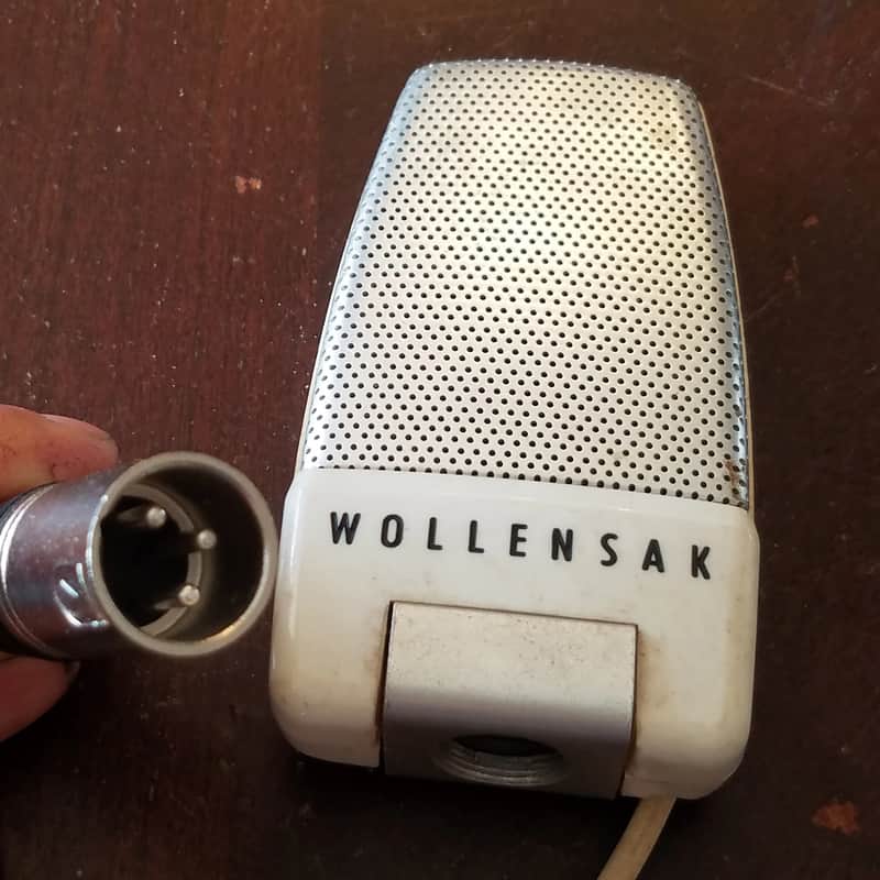 1956 Shure XLR Wollensak B-162-4 Harp Mic Chrome / White