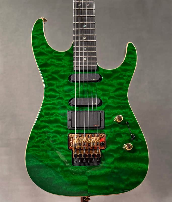 Charvel USA Custom Dinky EMG HSS FR Transparent Green 2004 w/ Hard Case - Quilted Maple image 1
