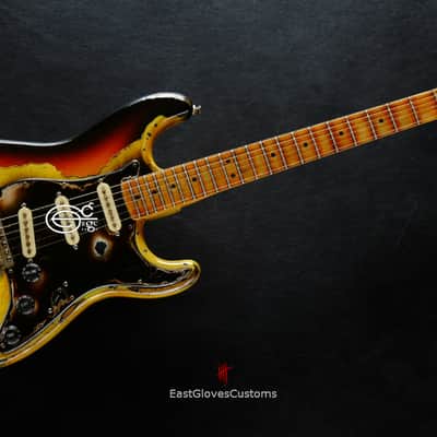 Fender Stratocaster TV Yellow/Sunburst  Heavy Aged Relic by East Gloves Customs (RARE) image 15