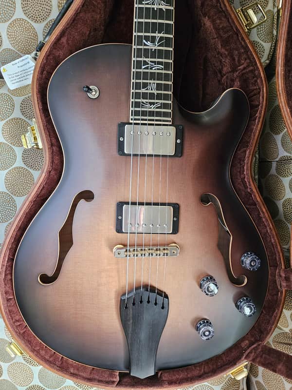 PRS Private Stock Singlecut Archtop, Bear Claw Spruce, Satin Frostbite, Ziricote Neck, Ebony Board with Brushstroke Birds Inlays, Aluminum-bronze 2-piece bridge, Ebony Tailpiece. image 1