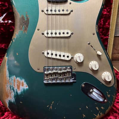 2020 Fender Custom Shop LTD '59 Strat Heavy Relic Aged Sherwood Green w/case image 2