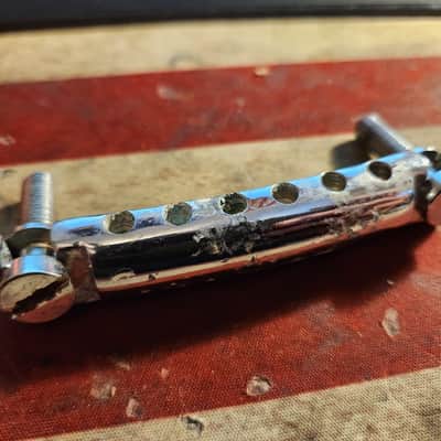 Vintage Gibson '54 Les Paul Reissue Wraparound Tailpiece  1971-1973 Chrome image 2