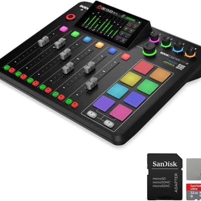 Rode RODECaster Pro II Integrated Audio Production Console with SanDisk 32GB microSD Card and StreamEye Polishing Cloth image 1