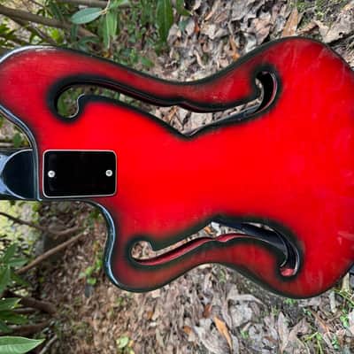 Immagine 1967 Ampeg AEB-1 - Electric Scroll Bass - Black/Red Sunburst - #609 of 750 - OHSC - 7