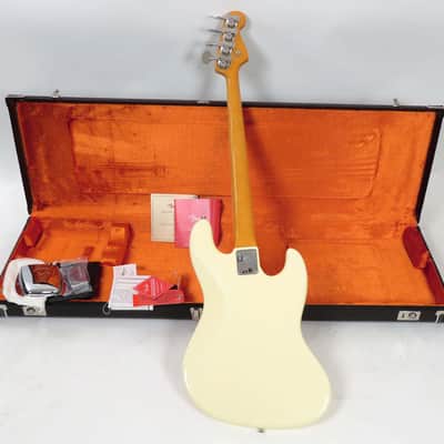 2023 Fender American Vintage II 1966 Reissue Jazz Bass Left Handed - Olympic White with Matching Headstock - Case, Paperwork, and COA image 3
