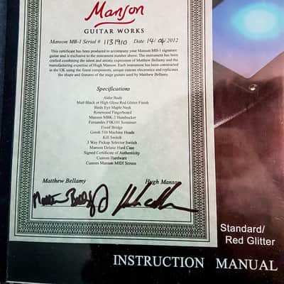 Manson Guitars MB1 Red Glitter (2012 Generation) image 3