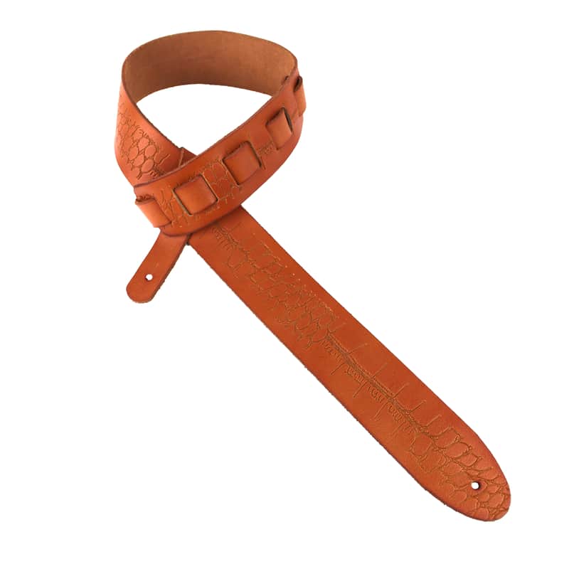 Walker & Williams SP-77 Tiger Tan All Italian Leather Strap with Ostrich Leg Tooling image 1