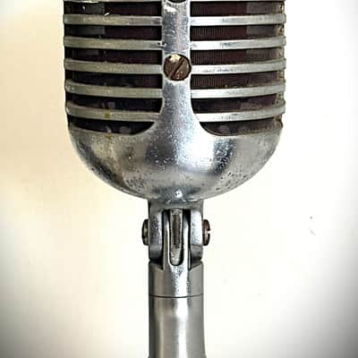 Vintage 1940s Shure Bros 55C Dynamic Microphone, works great, incl stand & cable image 9