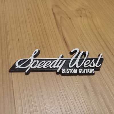 Vintage 1970's Speedy West Custom Guitars Plastic Logo Badge for Marlen Pedal Steel! image 1