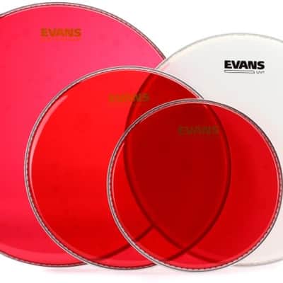 Evans Hydraulic Red 4-piece Tom Pack - 10/12/16 inch with Free 14 inch UV1 Coated Batter image 2