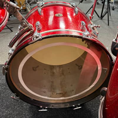 Vintage 60's Gretsch Round Badge 3-Piece 13/16/20 Drum Kit Set in Red Sparkle with Cases (Rm4) image 14