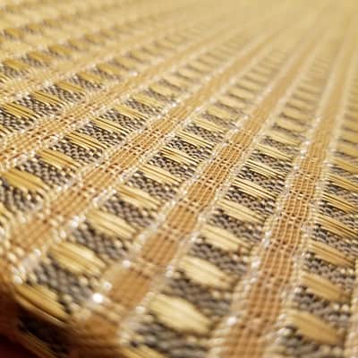 Audiomatic Empty vintage MCM speaker cabinet for 8" driver 1956 - gold woven cloth grill and alligator skin Tolex image 3