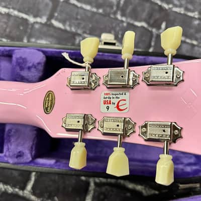 Epiphone J-180 LS Jumbo Ac/El Inspred by Gibson Pink w/Case Auth Dlr #266 image 20