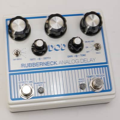 DigiTech DOD-RUBBERNECK Analog Delay Pedal with Double Concentric Knobs, Double Footswitches and Remote Footswitch Control (White) image 1