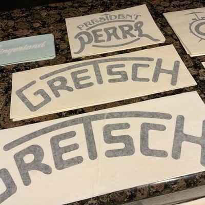 Ludwig, Gretsch, Slingerland, Rogers and more…… Bass Drum Head Decal Lot 303pcs image 7