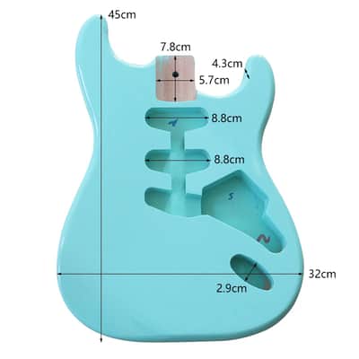 Blue Poplar Strat Style Guitar Body, SSS Route, 57mm Neck Pocket image 7