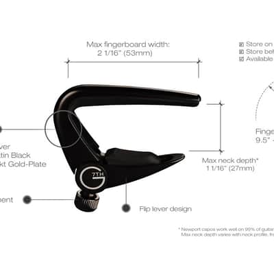 G7th Newport 6 String Capo, Black image 3
