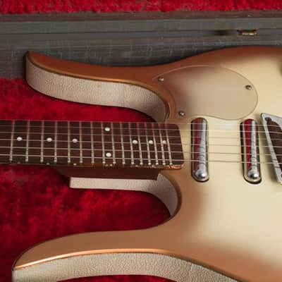 Danelectro  Longhorn Guitarlin Model 4123 Semi-Hollow Body Electric Guitar (1965), ser. #1025 image 14