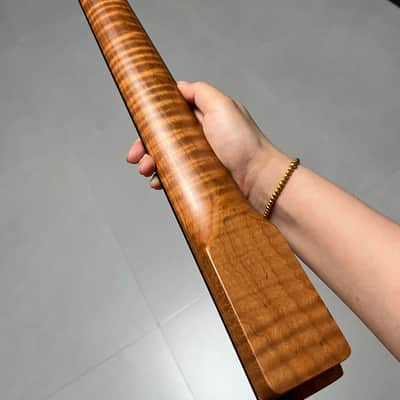 AAAAA Tele Ebony Fretboard Roasted flame Maple Electric Guitar Neck Radius 12inch Round stainless steel 22 frets hole 10mm Radius: 12 inches image 5