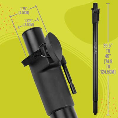 Wayfinder Supply Co. Height Adjustable Subwoofer Pole with M20 Threading and 35mm Mounts, up to 100 lbs. Weight Capacity, (WF-SUB-POLE) image 6