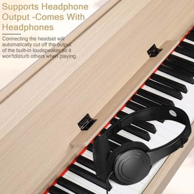 Glarry 88-Key Home Fully Weighted Hammer-action Keybed Digital Piano - Burlywood image 6