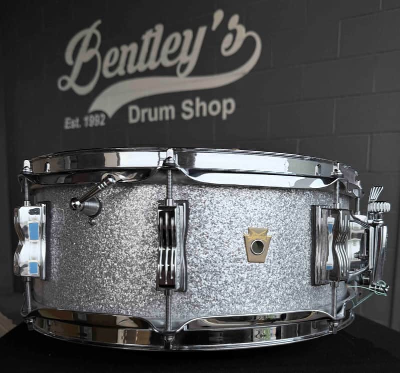 Ludwig Legacy Mahogany 'Jazz Fest' 5.5x14 Snare Drum in Silver Sparkle (Rm 4) image 1