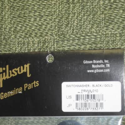 new in package A+ GIBSON Toggle Switch Washer Black with Gold Letters PRWA010 (PRWA-010) image 22