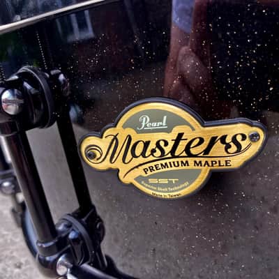 ✮GORGEOUS✮ PEARL Masters PREMIUM MAPLE 14x6.5 SNARE✮BLACK SPARKLE✮4Ply✮Reference image 16