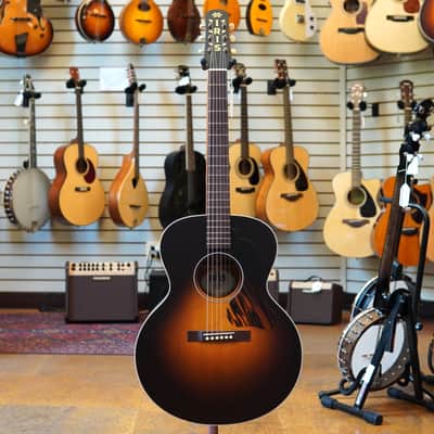 Iris Guitars AB Model Sitka Spruce/Mahogany Jumbo Acoustic Guitar Sunburst w/Hard Case image 4