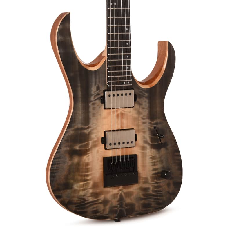 Mayones Duvell Elite 4Ever 6 AAA Curly Poplar Natural Fade Black Burst (Serial #DF2506094) image 1