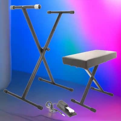 On-Stage KPK6550 Keyboard Stand and Bench Pack with Keyboard Sustain Pedal image 1
