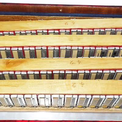 Rare 5 Row Button Accordion Record C System 123 Bass Buttons, made in Italy, New Straps, Original Case 2098, Wonderful Rich sound! image 14