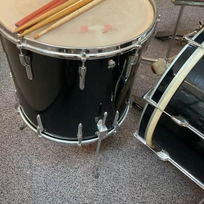 Premier 202 4 Piece Drumset 1960 - Piano Black - Mint! image 6