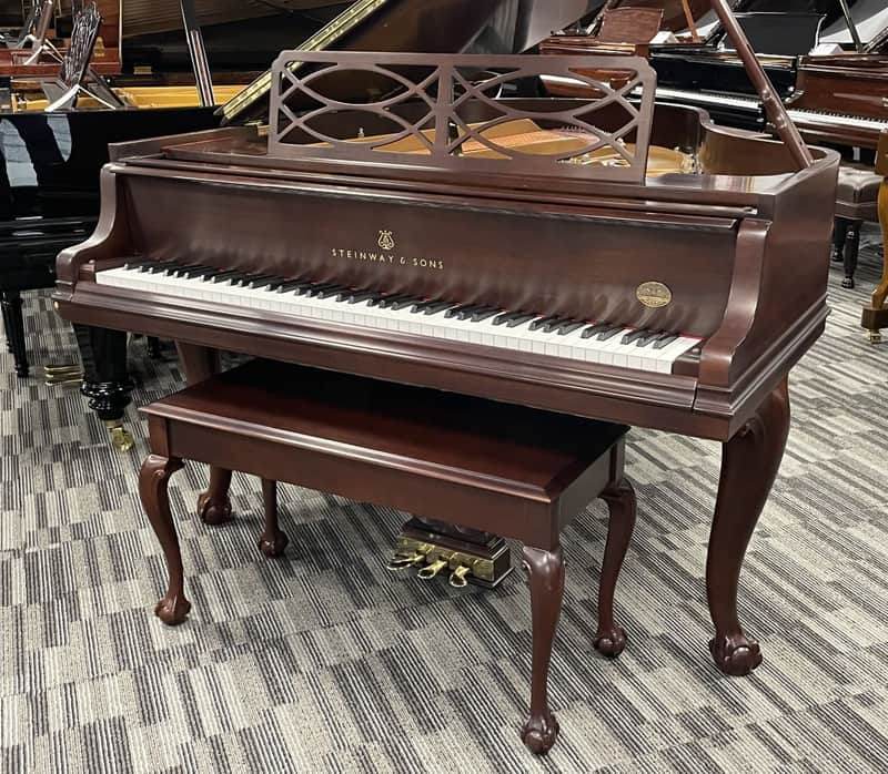 Steinway Model M 5'7" Chippendale Grand Piano 1997 (Restored) - Satin Mahogany image 1