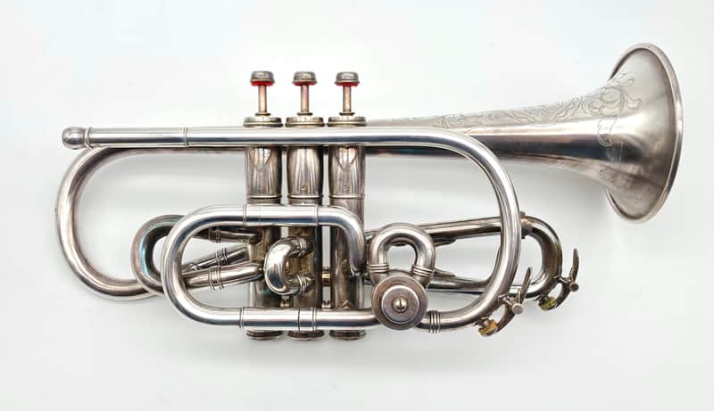 1921/2 Silver Couturier “Conical Bore” Bb/A Cornet image 1