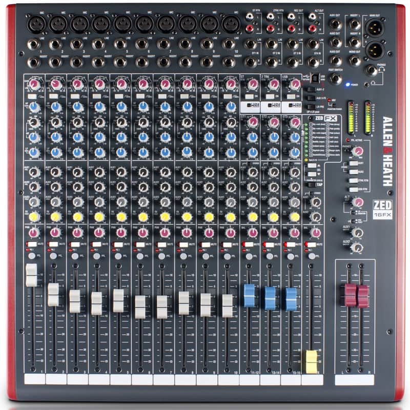 Allen & Heath ZED-16FX 10 Mono Mic/Line + Stereo, USB I/O 4 Aux Sends image 1
