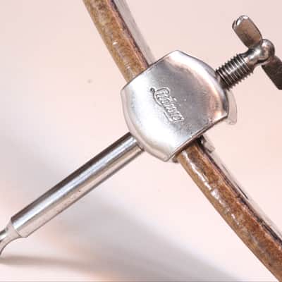 VERY RARE Ludwig Bass Drum Spurs, Easy Access Top Thumbscrew, Nickel Finish, Logo, MINT! / 1920s-30s / INSPECTED &TESTED image 3