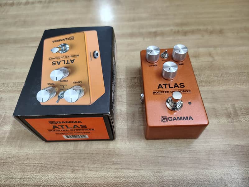 GAMMA Atlas Boosted Overdrive Guitar Effects Pedal - Orange image 1