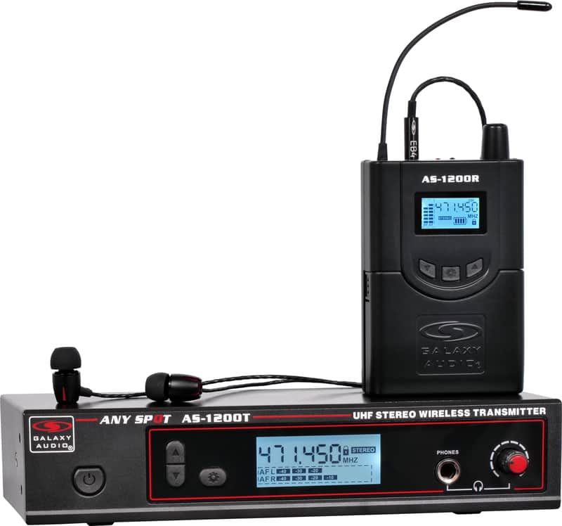 Galaxy Audio AS-1200 Wireless In-Ear Monitor System/EB4 Earbuds, N Band image 1