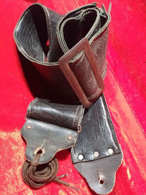 Badass Black Naugahyde Bass Strap 3 Inches Wide Vintage Ace 60s-70s image 1