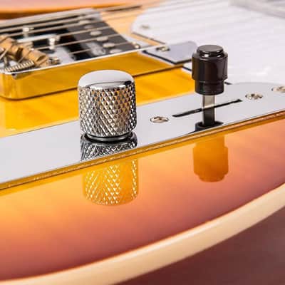 Vintage V72 ReIssued Custom Spec TL Electric Guitar - Flame Tobacco Burst (V72FTB) image 6
