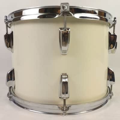 Ludwig 10x14"White Cortex Tom Drum Vintage80 6Ply Maple Classic Blue/Olive Badge image 6