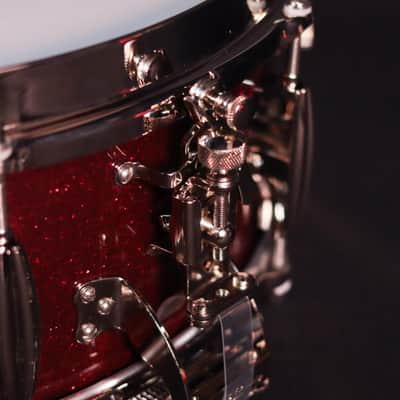 Slingerland 14" x 5.5" Radio King Solid Maple Snare Drum, Maroon Glass FP image 3