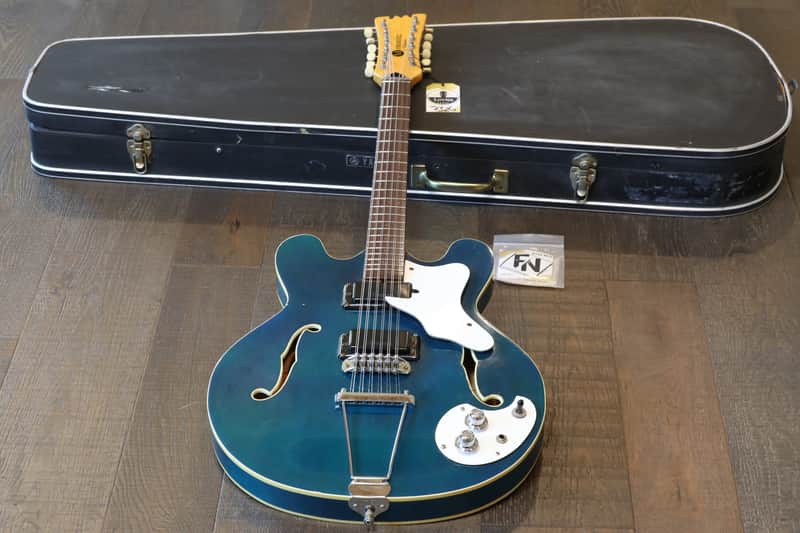 Vintage! 1967 Mosrite Celebrity XII 12-String Hollowbody Electric Guitar Blue + Case image 1