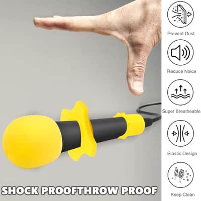 8 Pack Microphone Foam Windscreens | Mic Covers with Anti Roll Silicone Rings for Wireless Handheld Microphones image 5